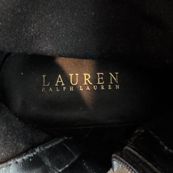 LAUREN RALPH LAUREN Marion -W Women’s Black Leather & Suede Zip Riding Boot 9W - Picture 15 of 16